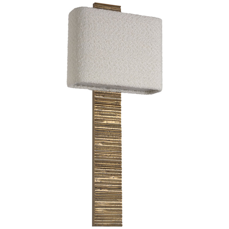 Anne-Marie Barton Fumar 23" Tail Sconce with Bouclé Shade, Ridged Tombac