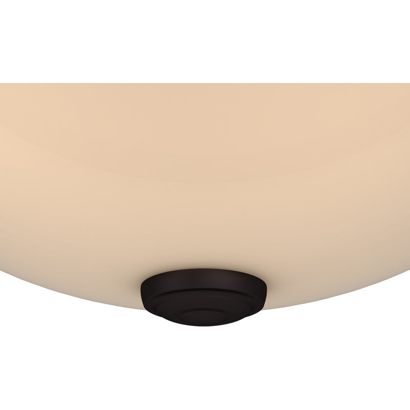 Whetsel 2-Light Indoor 13"W Antique Bronze Simple Round Flush Mount with Sepia Bowl Shade, 5.5" H x 13" W x 13" D