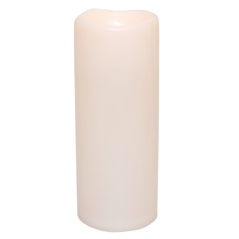Flickering LED Unscented Flameless Candle, 10" H x 4" W x 4" D