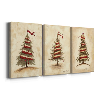 Christmas Holiday Art CDLVI - Toile tendue avec châssis sur mesure - 3 pièces