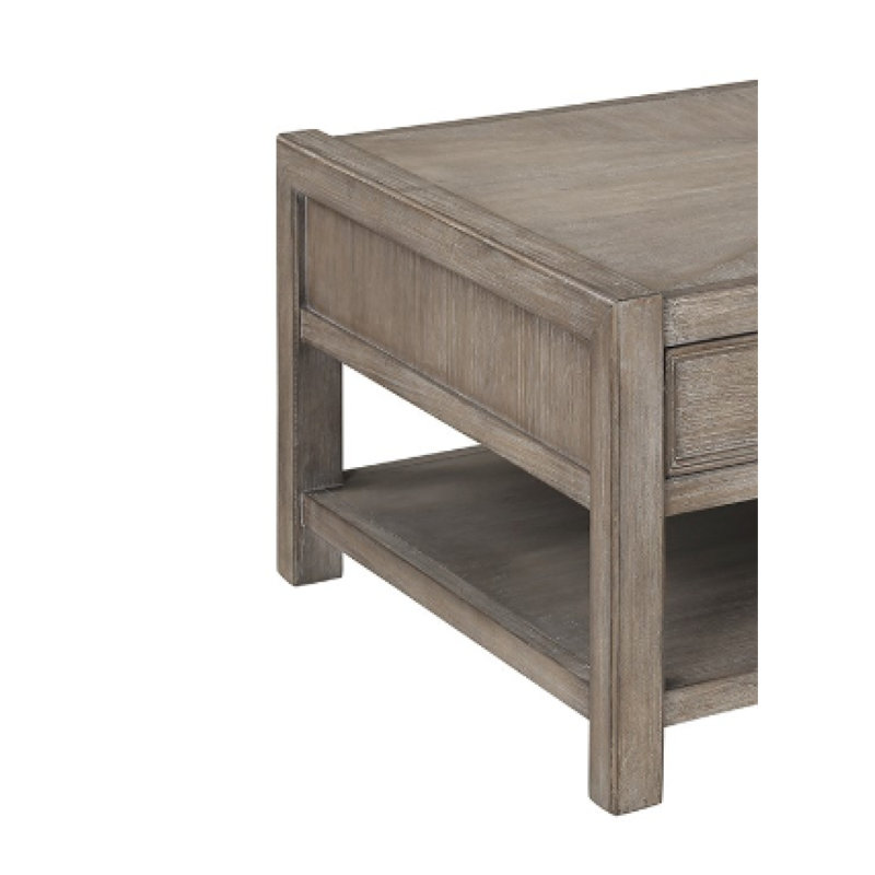 Table basse 50 po, aucun assemblage requis, finition chêne blanc