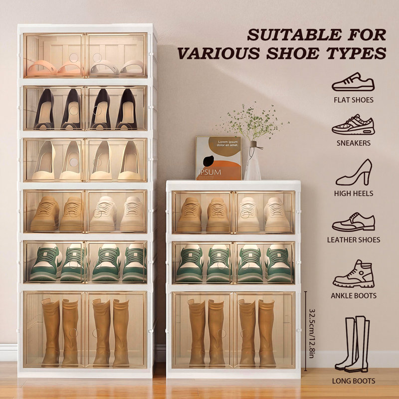 Shoe Storage Cabinet, 6 Tiers 12 Pairs