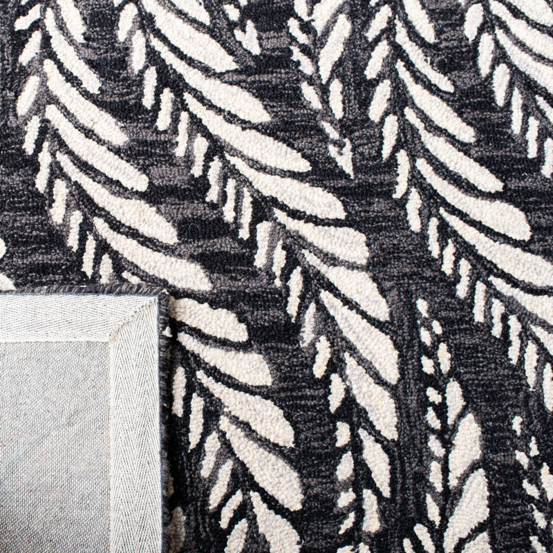 Tapis floral en laine / coton touffeté à la main Kahlo, Rond 5 pi