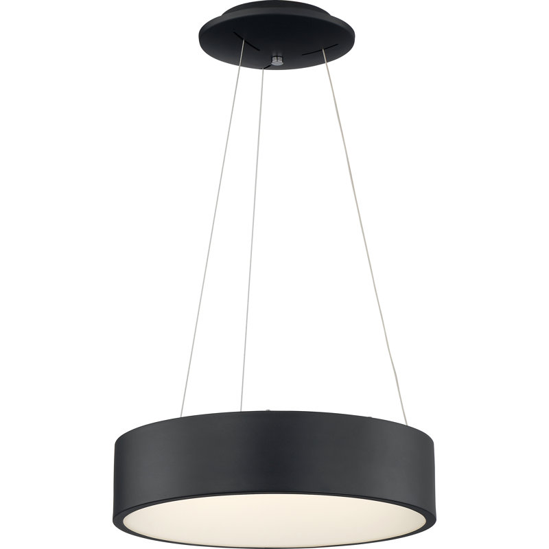 Luminaire suspendu géométrique unique à 1 lumière Fynn, Noir
