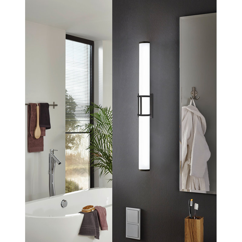 Caolin Dimmable LED Bath Sconce, Matte Black, 52W LED