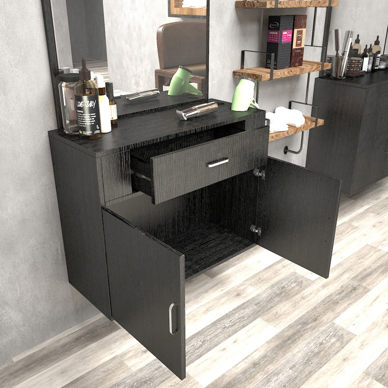 Annemie 26.8'' Wide Floating Vanity with Mirror, Black