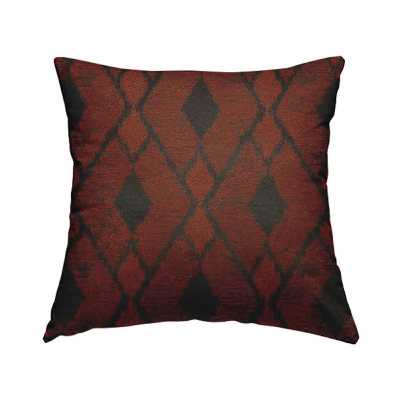 McMillian Geometric Rectangular Cushion, Red