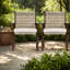 Ensemble de 2 chaises de patio, osier en bois d'acacia, extérieur rustique moderne