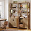 Bibliothèque 70,9 "de haut avec porte, bibliothèque en bois avec armoire de rangement