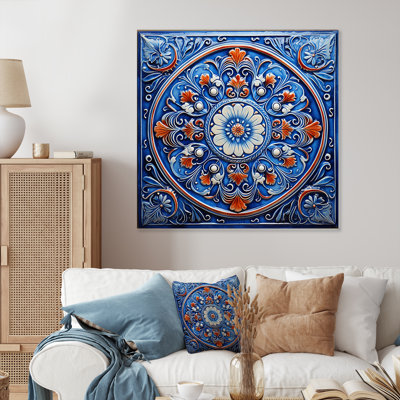 Boho Turkish Blue Tiles 2 - Boho Tiles, art mural en métal