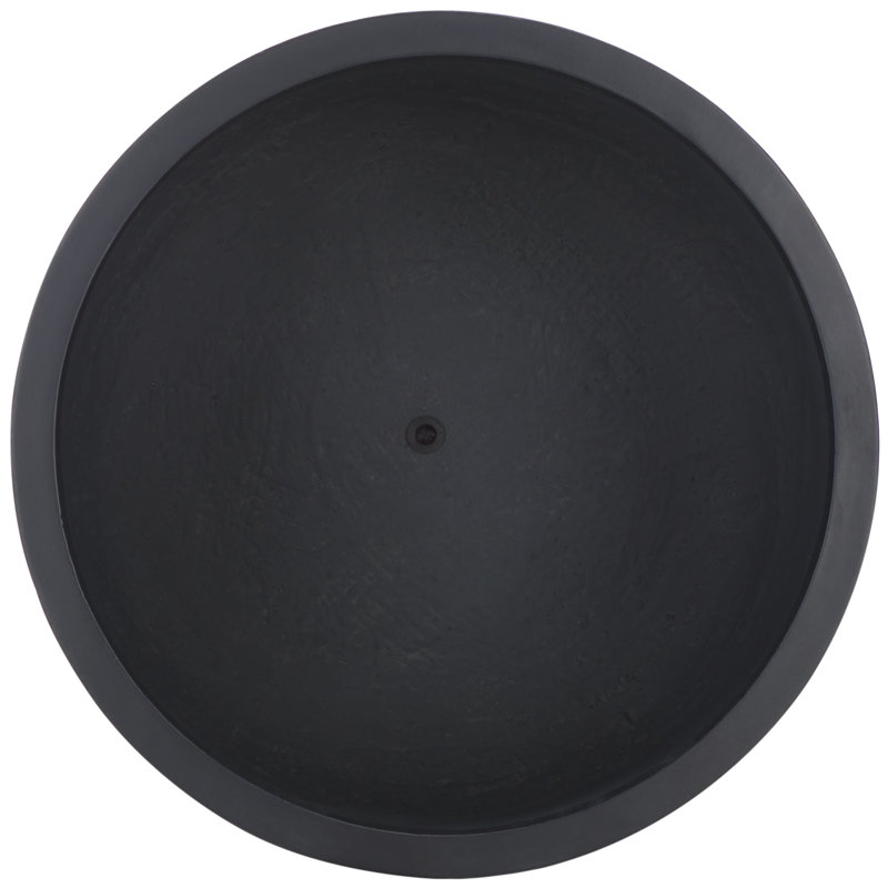 Norah Round Cement and Ficonstone Pot Planter, Black