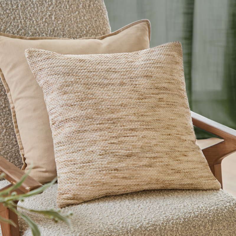Malvern Square Throw, Beige, Feather
