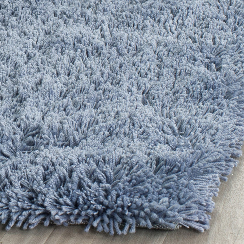 Assar Handmade Tufted Light Blue Area Rug, Rectangle 4' x 6'