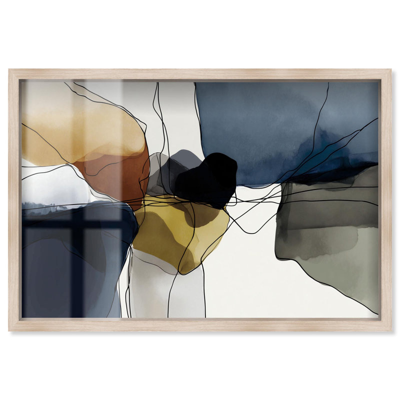 Décoration murale de bureau connectée «Connidden Colors I» par Art Remedy, cadre blond, 45 x 30, H 31 po x l 46 po