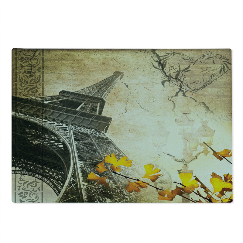Planche à découper Ambesonne Tour Eiffel grande taille amour romantique automne gris anthracite