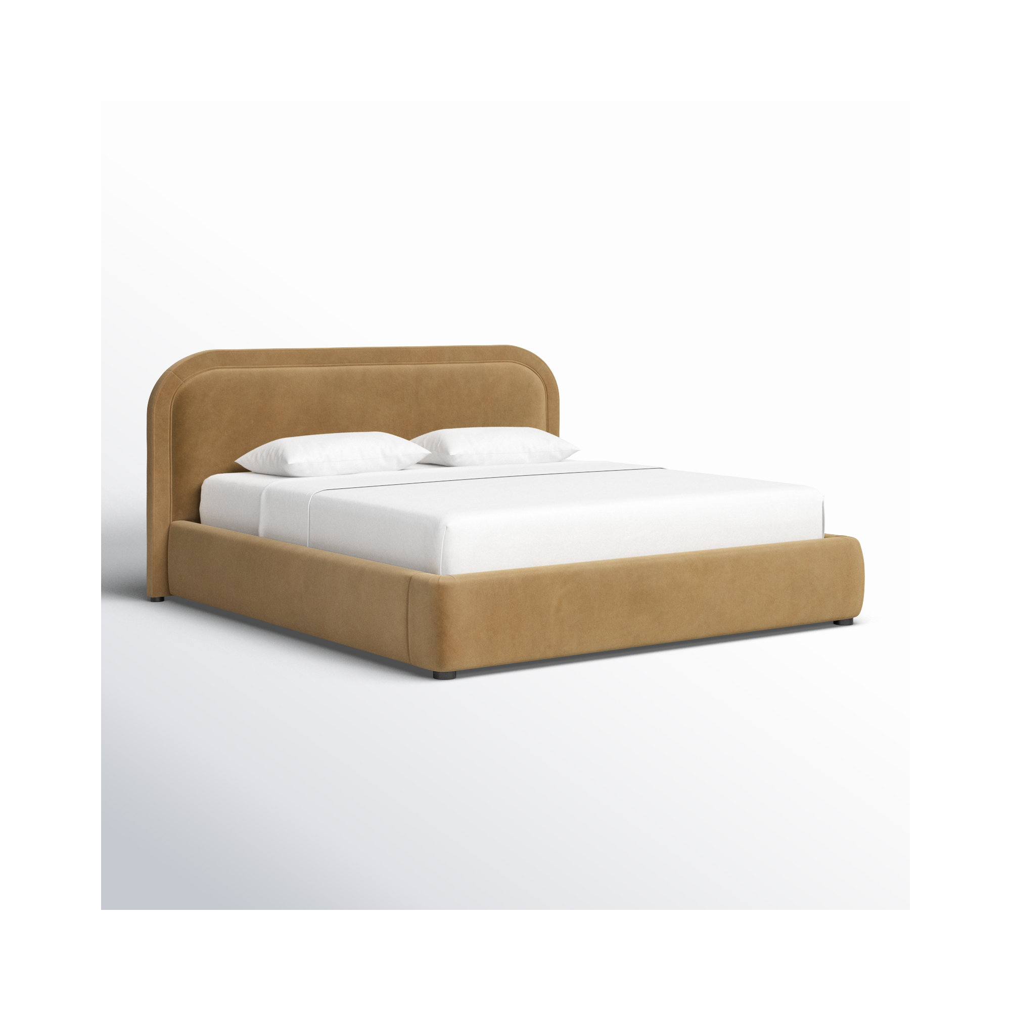 Paola Upholstered Panel Bed, Camel, King