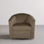 Fauteuil demi-tonneau pivotant rembourré en velours café-1248396660