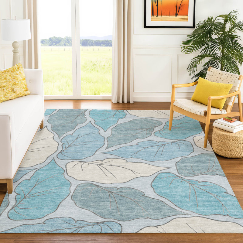 Tapis botanique intérieur / extérieur lavable à la machine Chantille ACN2348, Rectangle 9 pi x 12 pi
