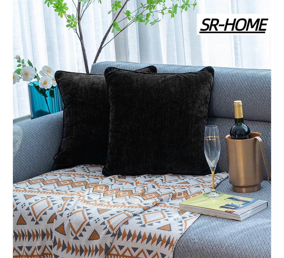 SR-HOME Fringe Velvet Pillow Cover