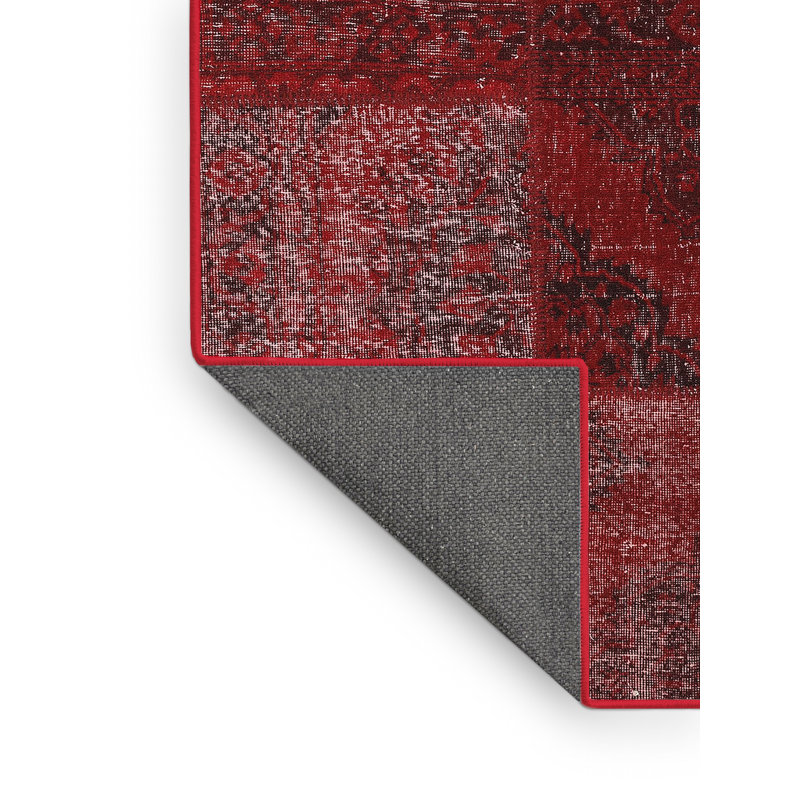 Tapis de zone rouge contemporaine, Rectangle 2 pi x 5 pi