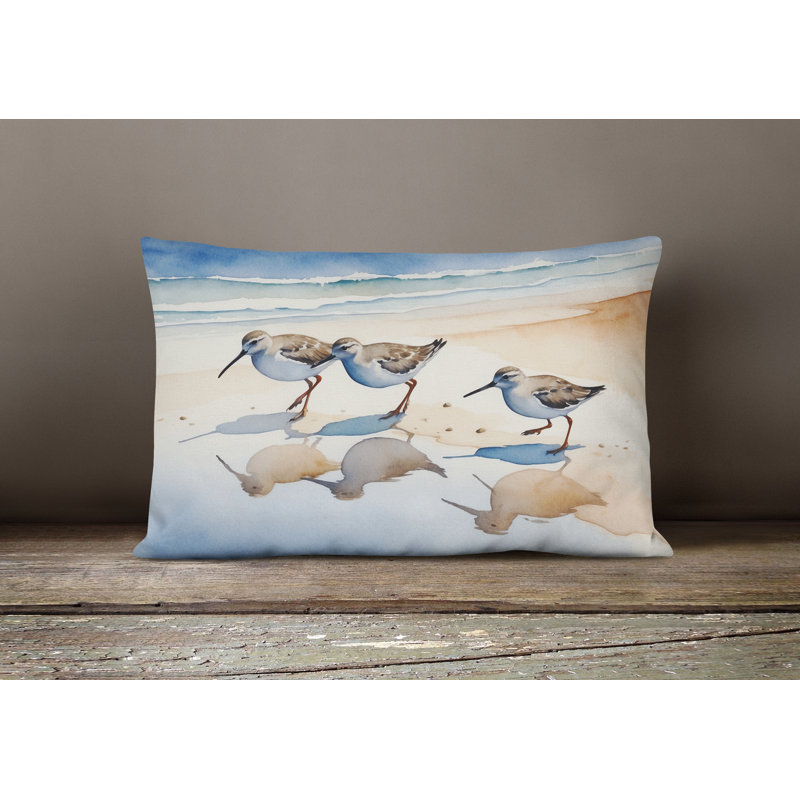 Sandpipers Throw Pillow, Rectangle 12"H x 16"W