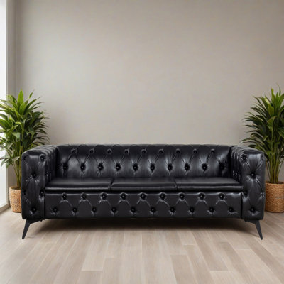 Celedonia Faux Leather Sofa