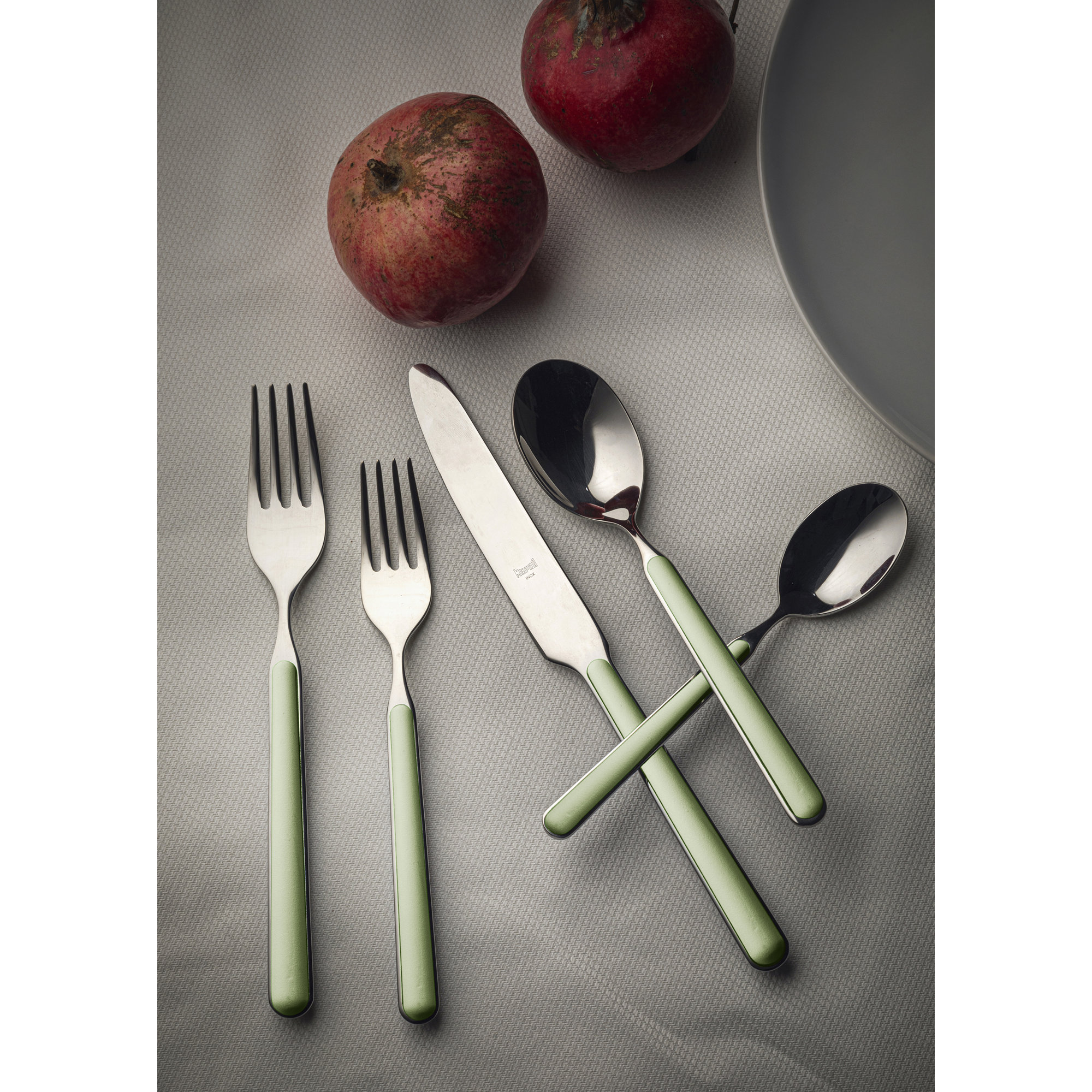 Fantasia Stainless Steel Flatware Set of 20 - Service for 4, Sage