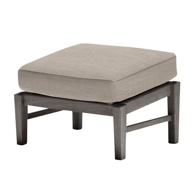 Croquet Outdoor Teak Ottoman with Cushion