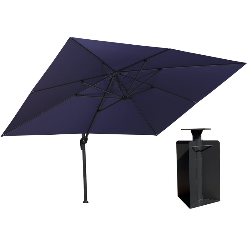 Parasol rectangulaire en porte-à-faux 120 po x 156 po, Bleu marine