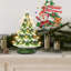Arbre de Noël en céramique - Décoration d'arbre de Noël de table de 14,5 po avec lumières multicolores et cime d'arbre étoilé à piles (pile non incluse)