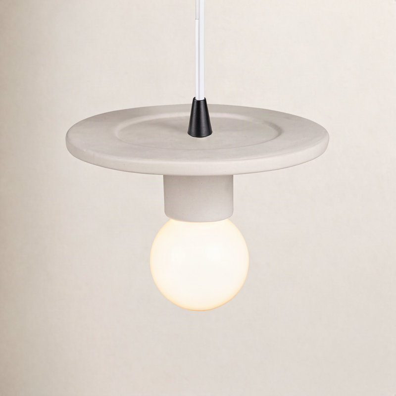 Luminaire suspendu à 1 lumière Leni, Bisque, Noir mat