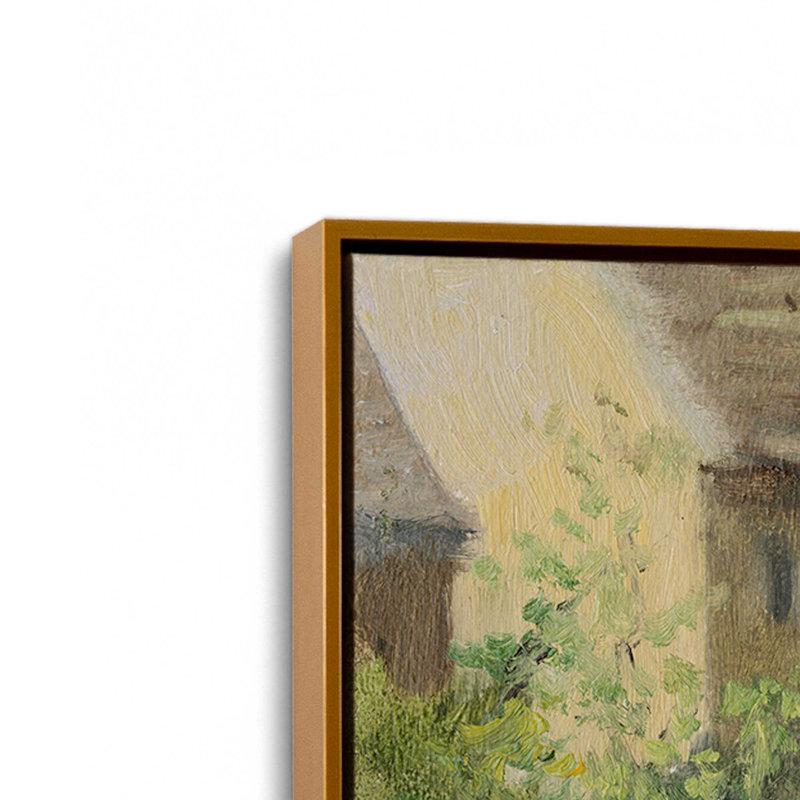 Cottage Garden Bloom, H 8,75 po x l 12,75 po, Impression dans un cadre flottant sans passe-parto, Or poli