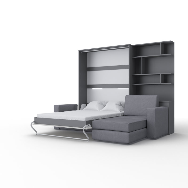 Ayvri Upholstered EU Double - 140 X 200 Cm Bed, White/Dark Grey