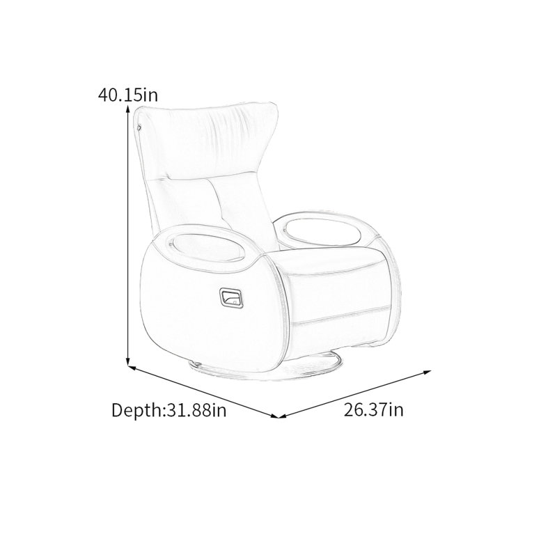 Fauteuil inclinable ergonomique en similicuir, Orange