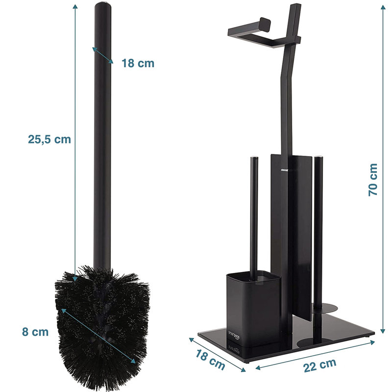 Vanwormer Free Standing Toilet Paper Holder, Black