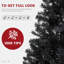 Arbre de Noël artificiel 6 pi Halloween, sapin de Noël à charnières de qualité supérieure pour la maison, le bureau, la décoration de fête avec 1000 branches, assemblage facile, charnières en métal et base pliable, noir