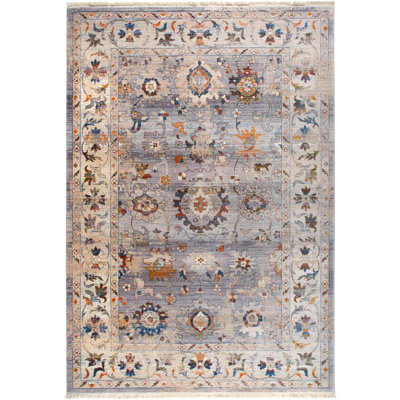 Tapis gris/ivoire border Kalish