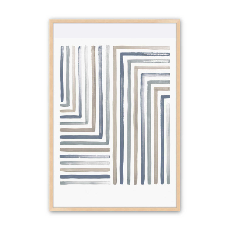 Impression Linear Visions III, Cadre en érable brut ouvert, H 21 po x l 17 po