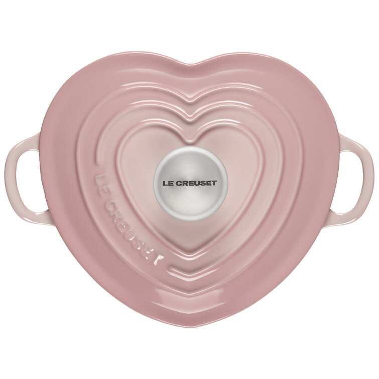 cast iron enamel heart shaped pink