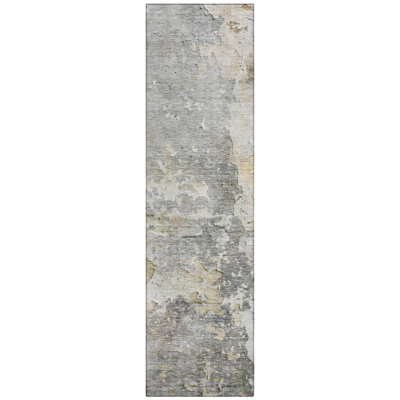 Ellior Gray Washable Indoor-Outdoor Rug - 