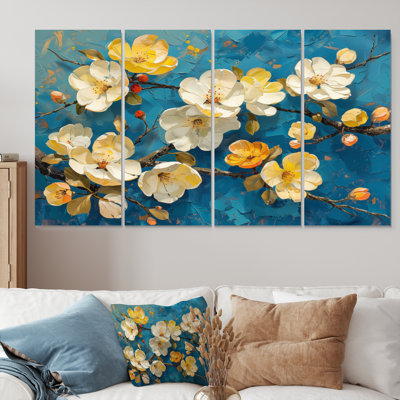 «Blue Apple Blossom Blooming Paradise» - art mural fleur de pommier