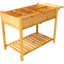 Jardinière en bois surélevé avec table d'appoint pliable et doublure en tissu pour plantes de jardin-1254858394