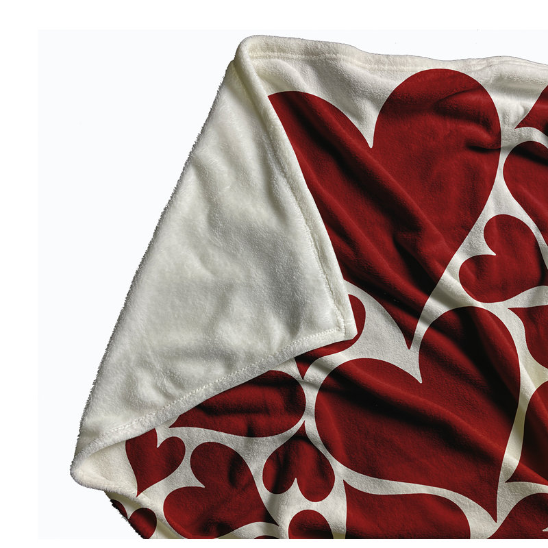 Jeté Hearts All Around Valentine's Day, L 60 po x L 80 po, Rouge Saint-Valentin