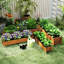 Lit de jardin surélevé en bois 2 pièces Gymax avec doublure de trous de drainage pour herbe à fleurs-999002976
