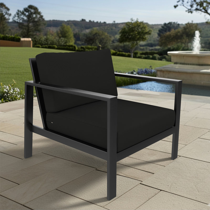 Amala Sunbrella® Outdoor Deep Seating Cushion, Sunbrella® Canvas Black, 28.5" W x 28.5" D