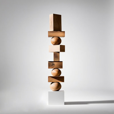 Modern Minimalist Abstract Birch Wood Sculpture Decoration Items
