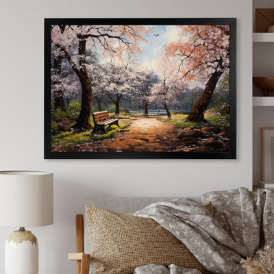 «Pink Springtime Park Floral Canopy II», art mural sur toile