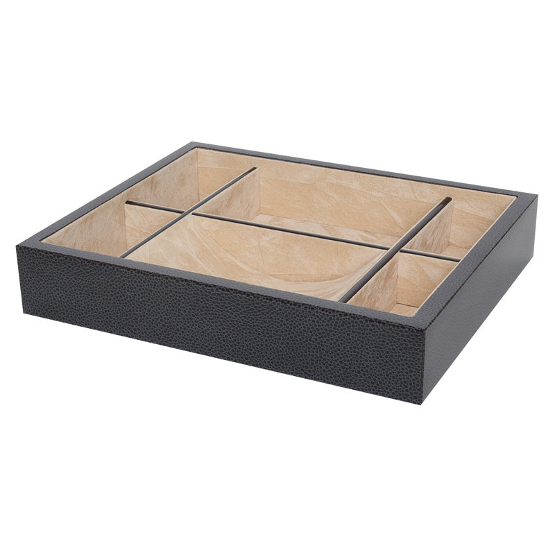 Plateau de repose-pieds valet divisé Horsten, Noir