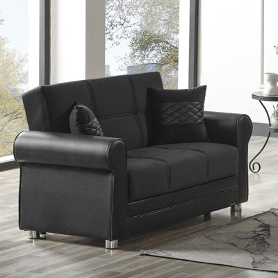 Primenest Ithara Collection Upholstered Convertible Loveseat With Storage