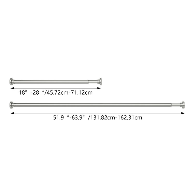 162.3cm Straight Shower Curtain Rod, Brushed nickel